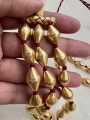 Gold polish three layer dholki beads chain
