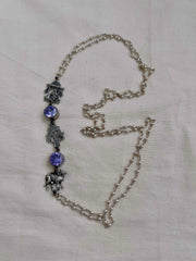Purple stone with nakash & pearl side mope long chain
