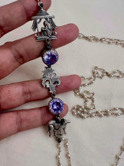 Purple stone with nakash & pearl side mope long chain