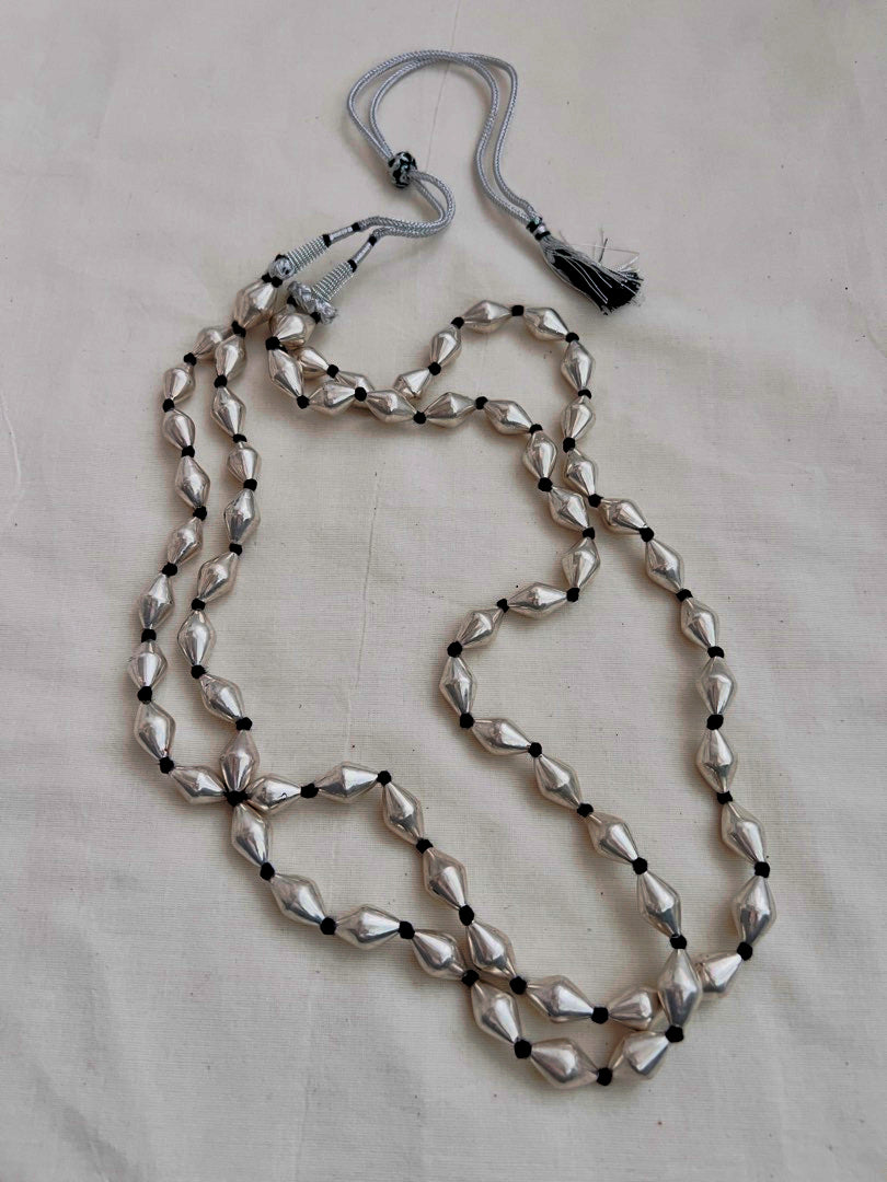 Two line dholki beads necklace
