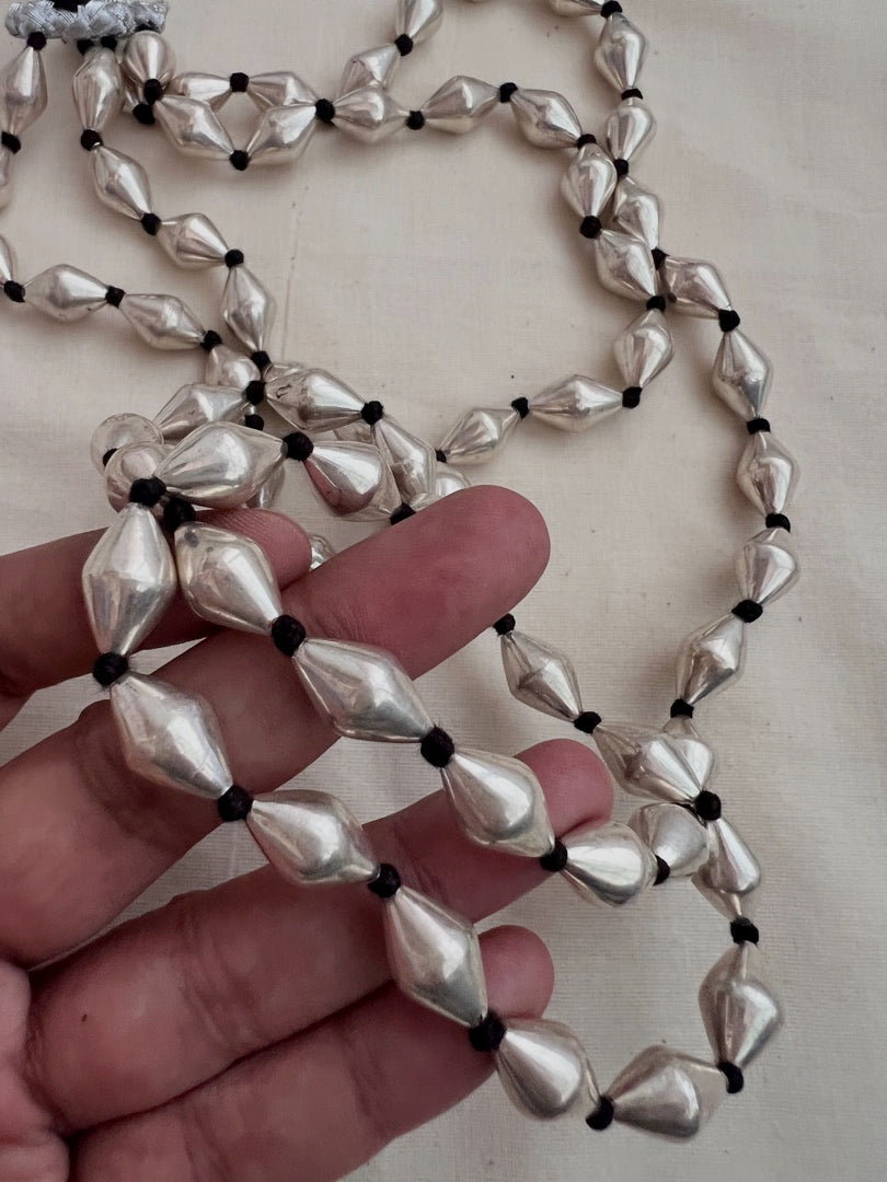 Two line dholki beads necklace