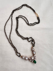 Black bead/mangalsutra style chain with moissanite pendant
