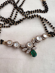Black bead/mangalsutra style chain with moissanite pendant