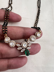 Black bead/mangalsutra style chain with moissanite pendant