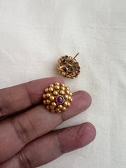 Gold polish ruby studs-Earrings-CI-House of Taamara