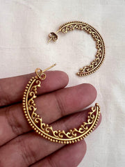 Gold polish half hoop earrings-Earrings-CI-House of Taamara