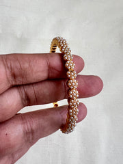 Gold polish pearl bangle