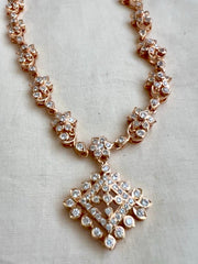 Rose gold polish zircon necklace