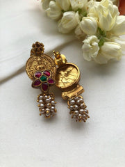 Kasu earrings with kundan-Earrings-PL-House of Taamara