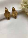 Kasu gold polish stud earrings square flower-Earrings-PL-House of Taamara
