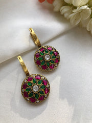 Kundan & Zircon Reversible Earrings (MADE TO ORDER)-Earrings-PL-House of Taamara