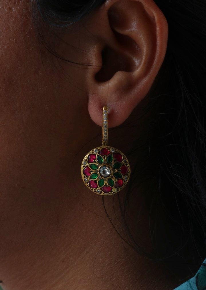 Kundan & Zircon Reversible Earrings (MADE TO ORDER)-Earrings-PL-House of Taamara