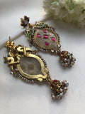 Kundan agate earrings (MADE TO ORDER)-Earrings-PL-House of Taamara