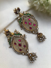 Kundan Agate Earrings (MADE TO ORDER)-Earrings-PL-House of Taamara