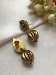 Kundan and antique bead earrings-Earrings-PL-House of Taamara