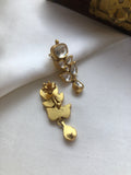 Kundan gold polish earrings-Earrings-PL-House of Taamara