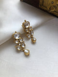 Kundan gold polish earrings-Earrings-PL-House of Taamara
