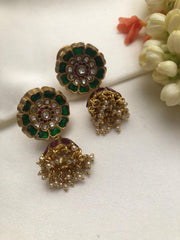 Kundan jhumkas-Earrings-PL-House of Taamara