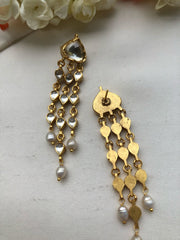 Kundan long earrings-Earrings-PL-House of Taamara