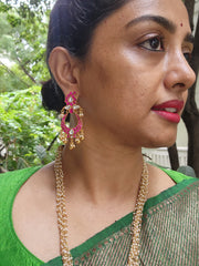 Kundan ruby earrings-Earrings-PL-House of Taamara