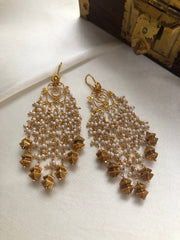 Long bunch pearls with antique style beads-Earrings-PL-House of Taamara