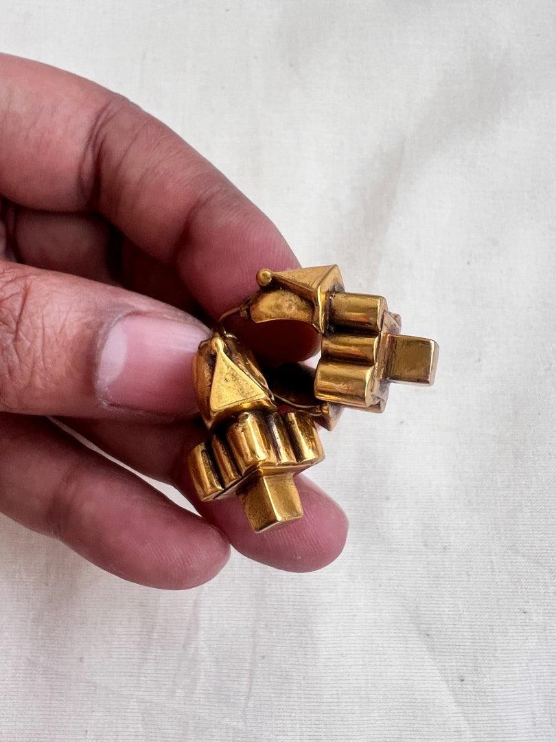 (Made To Order) Antique gold polish vintage style thandatti earrings-Earrings-CI-House of Taamara