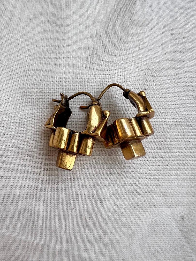 (Made To Order) Antique gold polish vintage style thandatti earrings-Earrings-CI-House of Taamara