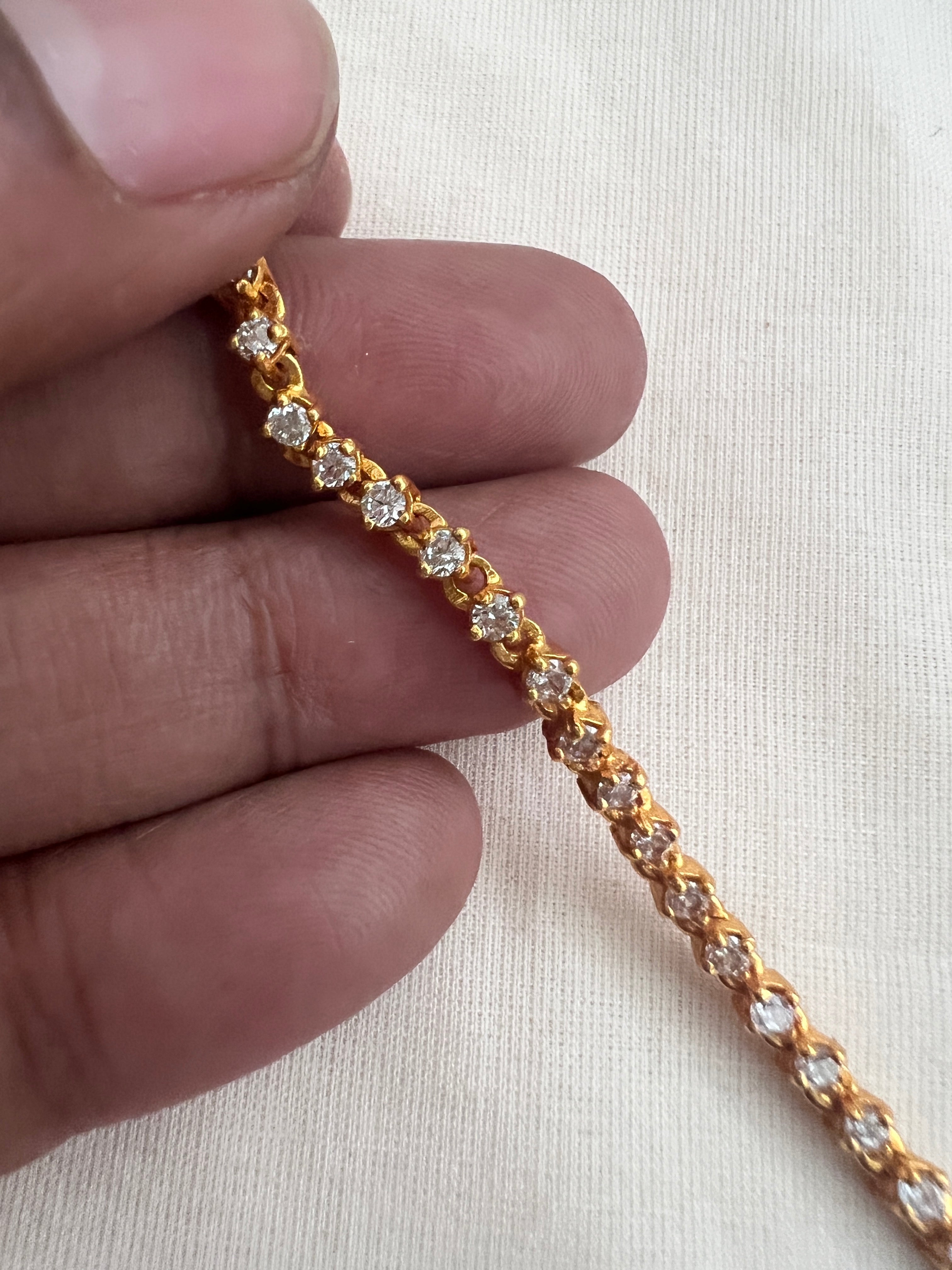 (Made To Order) Gold polish zircon necklace with earrings, SET-Silver Neckpiece-CI-House of Taamara