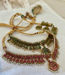 (Made To Order) Green kundan matha patti, SET-Silver Neckpiece-PL-House of Taamara