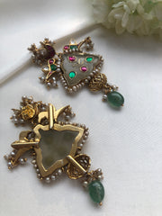 (Made To Order) Kundan Agate Earrings-Earrings-PL-House of Taamara