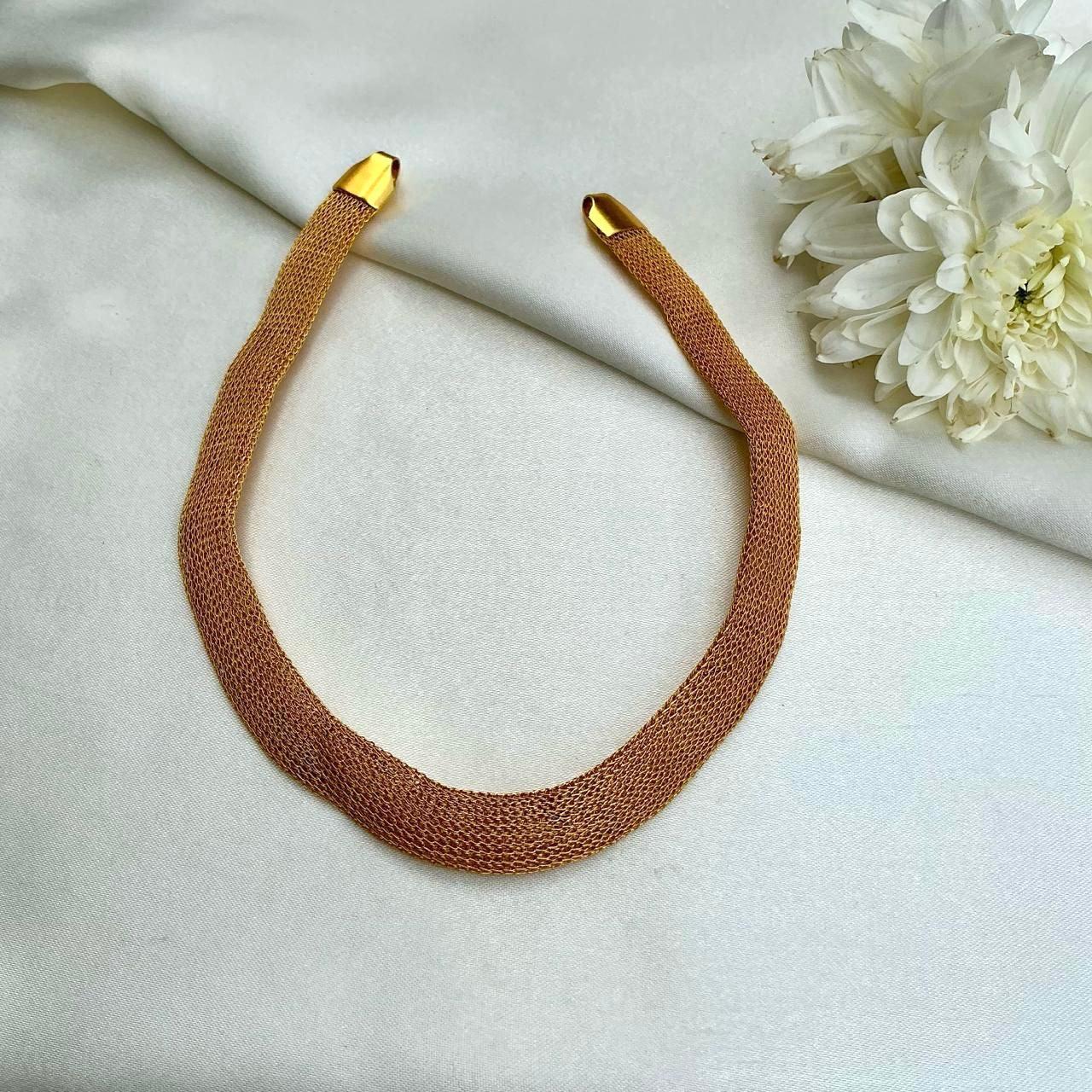 Mesh necklace/choker-Silver Neckpiece-CI-House of Taamara