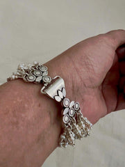 Multi layer Pearl clasp bracelet-Silver Bracelet-CI-House of Taamara