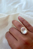 Oval moissanite ring-Silver finger ring-EZ-House of Taamara