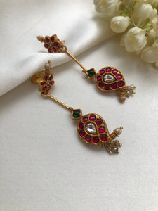 Paisley & flower long earrings-Earrings-PL-House of Taamara