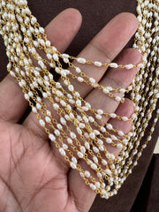 Pearls bunch chain 15 lines layered-Silver Neckpiece-CI-House of Taamara