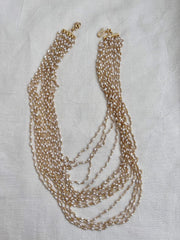 Pearls bunch chain 15 lines layered-Silver Neckpiece-CI-House of Taamara