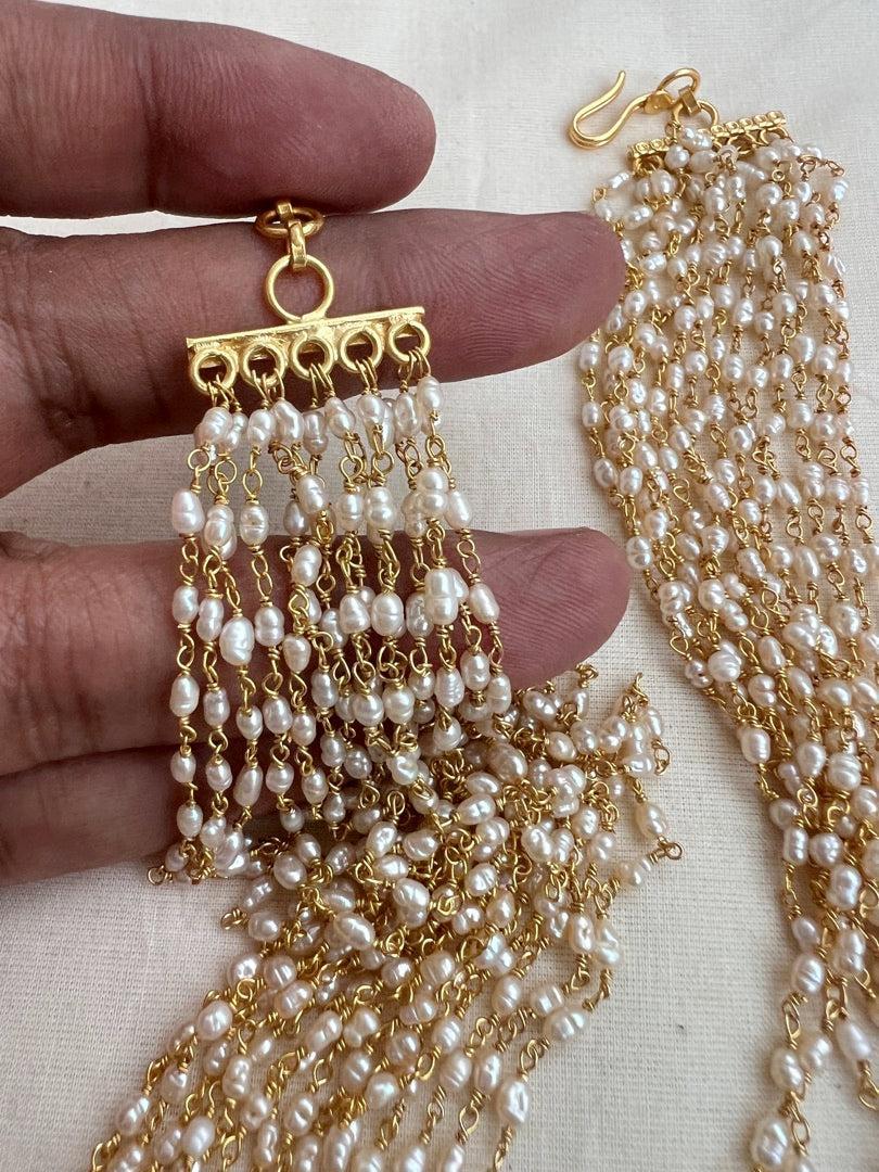 Pearls bunch chain 15 lines layered-Silver Neckpiece-PL-House of Taamara