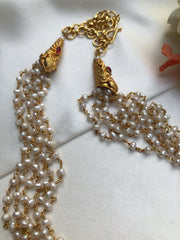Pearls bunch necklace-Silver Neckpiece-PL-House of Taamara