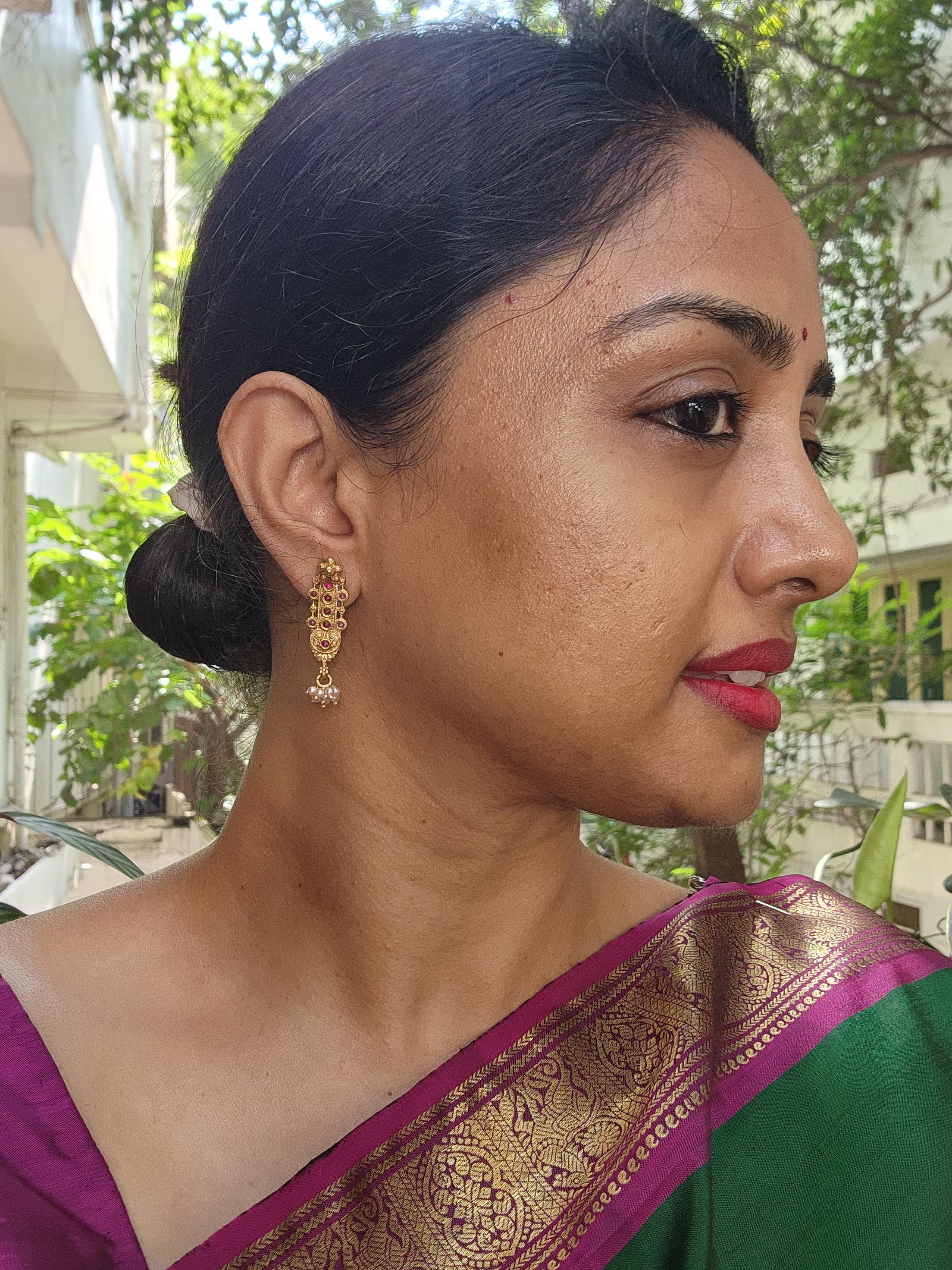 Pearls bunch vintage style earrings-Earrings-PL-House of Taamara