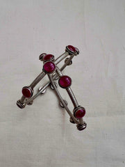 Pink kemp stone bangles, PAIR-Silver Bracelet-CI-House of Taamara
