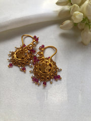 Pink onyx jhumkas-Earrings-PL-House of Taamara