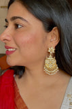 Polki statement earring-Silver earrings-EZ-House of Taamara