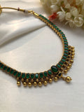 Reversible ruby spinel & green antique style necklace (can be worn both sides)-Silver Neckpiece-PL-House of Taamara