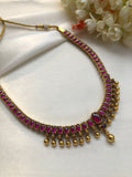 Reversible ruby spinel & green antique style necklace (can be worn both sides)-Silver Neckpiece-PL-House of Taamara
