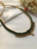 Reversible ruby spinel & green antique style necklace (can be worn both sides)-Silver Neckpiece-PL-House of Taamara