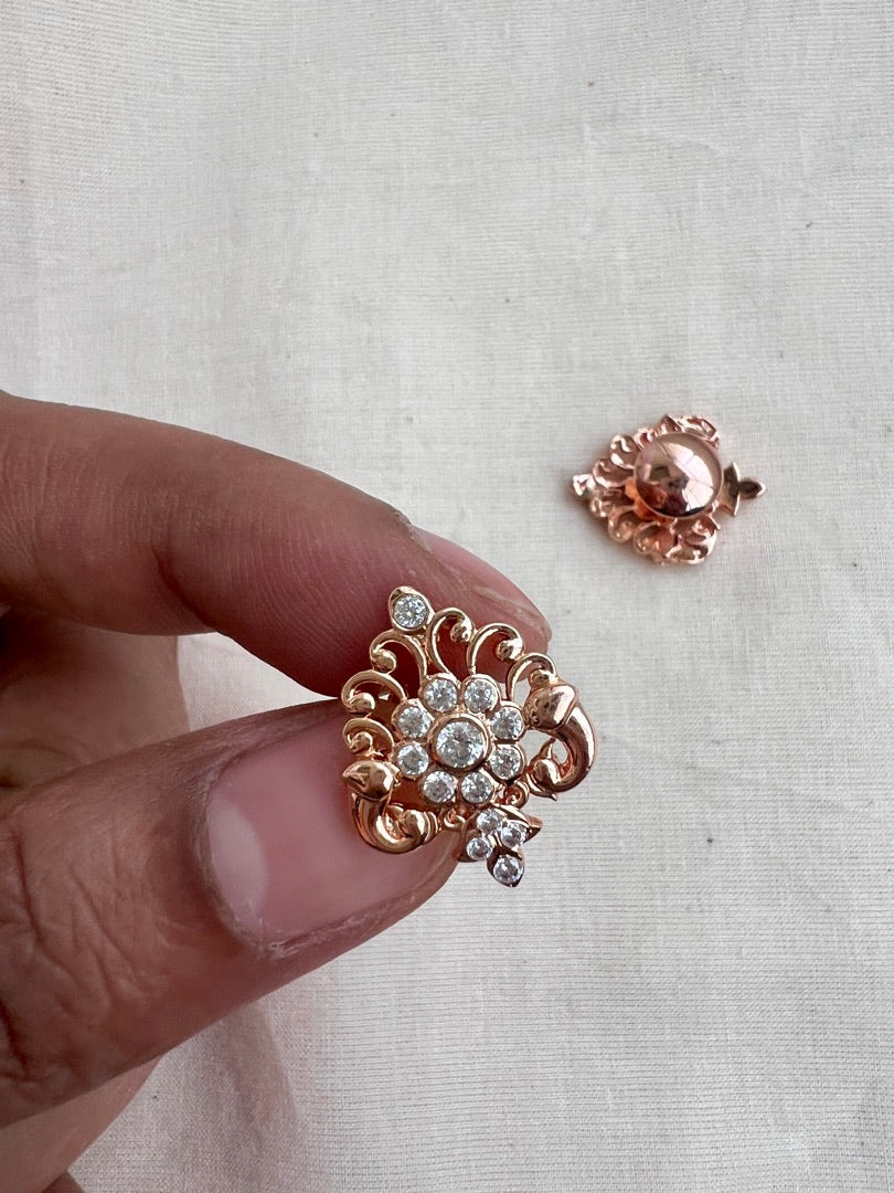 Rose gold CZ studs-Earrings-CI-House of Taamara