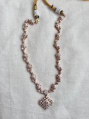 Rose gold polish zircon necklace-Silver Neckpiece-CI-House of Taamara