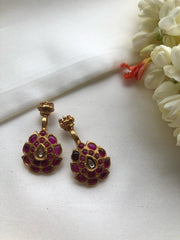 Ruby Flower clip on bugadi-Earrings-PL-House of Taamara