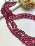 Ruby beads and antique polish cylindrical beads-Silver Neckpiece-PL-House of Taamara