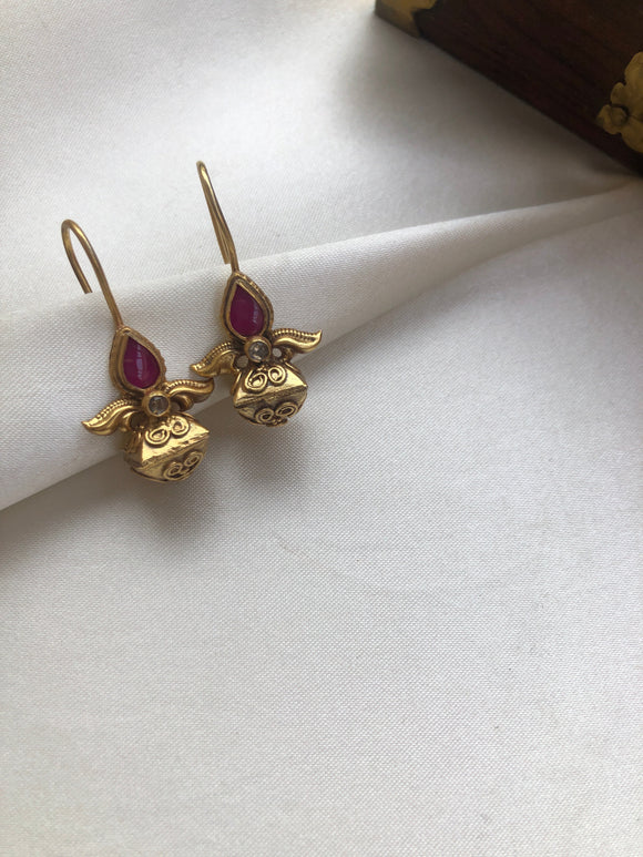 Ruby hook earrings-Earrings-PL-House of Taamara